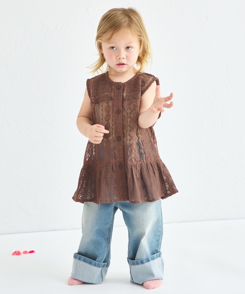 pairmanon（ペアマノン）の「インド コットン 総レース ペプラム ベスト（ベスト・キッズ・アイボリー/ブルー/ブラウン・110/90/120/130/150/140/100）」の16枚目の写真