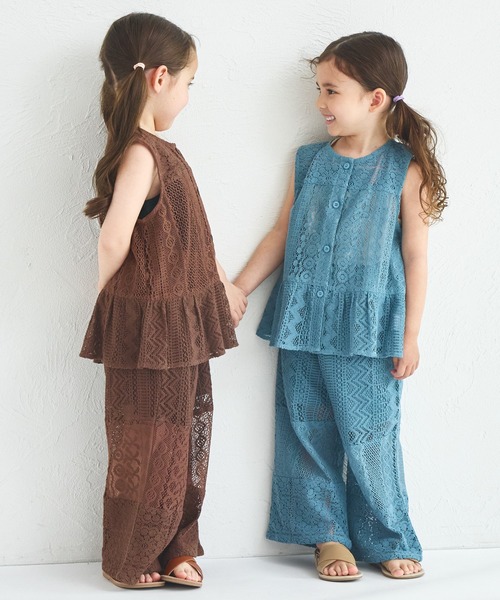 pairmanon（ペアマノン）の「インド コットン 総レース ペプラム ベスト（ベスト・キッズ・アイボリー/ブルー/ブラウン・110/90/120/130/150/140/100）」の17枚目の写真