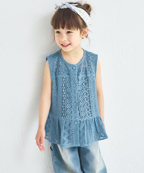 pairmanon（ペアマノン）の「インド コットン 総レース ペプラム ベスト（ベスト・キッズ・アイボリー/ブルー/ブラウン・110/90/120/130/150/140/100）」の21枚目の写真