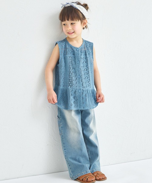 pairmanon（ペアマノン）の「インド コットン 総レース ペプラム ベスト（ベスト・キッズ・アイボリー/ブルー/ブラウン・110/90/120/130/150/140/100）」の22枚目の写真