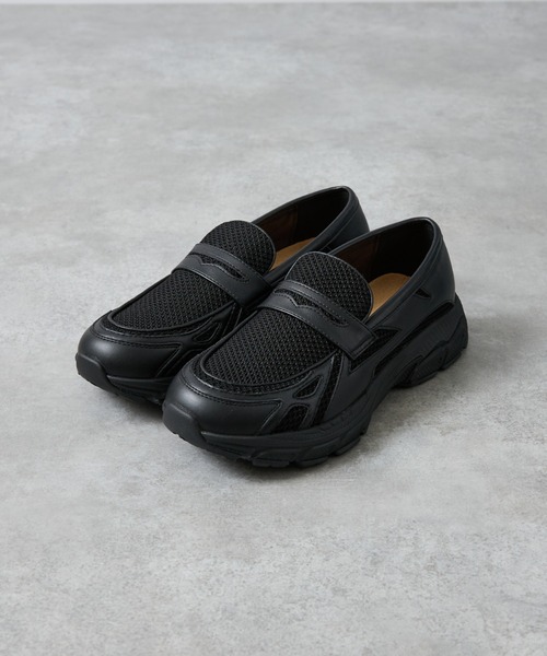 ABAHOUSE(アバハウス)の「BLACK LOAFER SNEAKERS / ブラック ローファースニーカー/ユニセックス(スニーカー・メンズ・ブラック・S/M/L)」の2枚目の写真