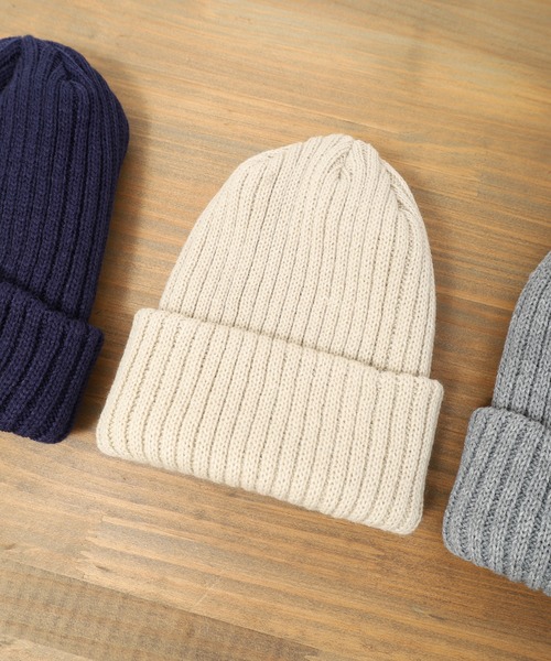 FUNALIVE（ファンアライブ）の「Craig 畦編みカラーリブニットキャップ/ルーズビーニー ワッチキャップ ニット帽（ニットキャップ/ビーニー・メンズ・テラコッタ/ネイビー/ベージュ/ブラック/セージグリーン/グレー/ボルドー/ダークベージュ/チャコールグレー/カーキ・F）」の5枚目の写真