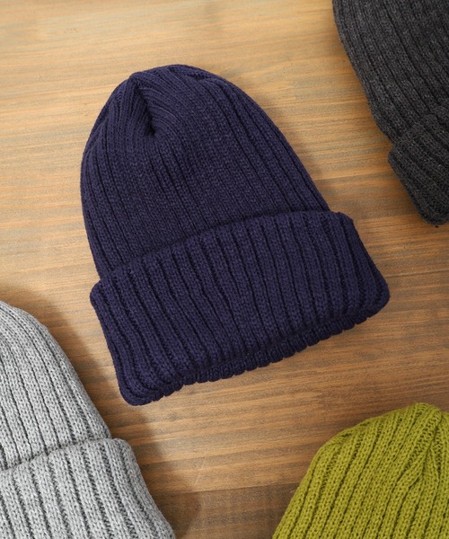 FUNALIVE（ファンアライブ）の「Craig 畦編みカラーリブニットキャップ/ルーズビーニー ワッチキャップ ニット帽（ニットキャップ/ビーニー・メンズ・テラコッタ/ネイビー/ベージュ/ブラック/セージグリーン/グレー/ボルドー/ダークベージュ/チャコールグレー/カーキ・F）」の9枚目の写真