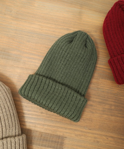 FUNALIVE（ファンアライブ）の「Craig 畦編みカラーリブニットキャップ/ルーズビーニー ワッチキャップ ニット帽（ニットキャップ/ビーニー・メンズ・テラコッタ/ネイビー/ベージュ/ブラック/セージグリーン/グレー/ボルドー/ダークベージュ/チャコールグレー/カーキ・F）」の7枚目の写真
