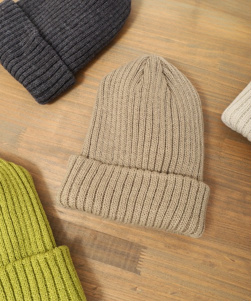 FUNALIVE（ファンアライブ）の「Craig 畦編みカラーリブニットキャップ/ルーズビーニー ワッチキャップ ニット帽（ニットキャップ/ビーニー・メンズ・テラコッタ/ネイビー/ベージュ/ブラック/セージグリーン/グレー/ボルドー/ダークベージュ/チャコールグレー/カーキ・F）」の6枚目の写真