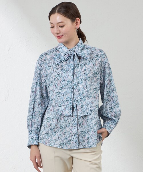amaca(アマカ)の「【LIBERTY】タナローンシャツブラウス(アレキサンドラ)(シャツ/ブラウス・レディース・ブルー系その他4・38/40)」の1枚目の写真