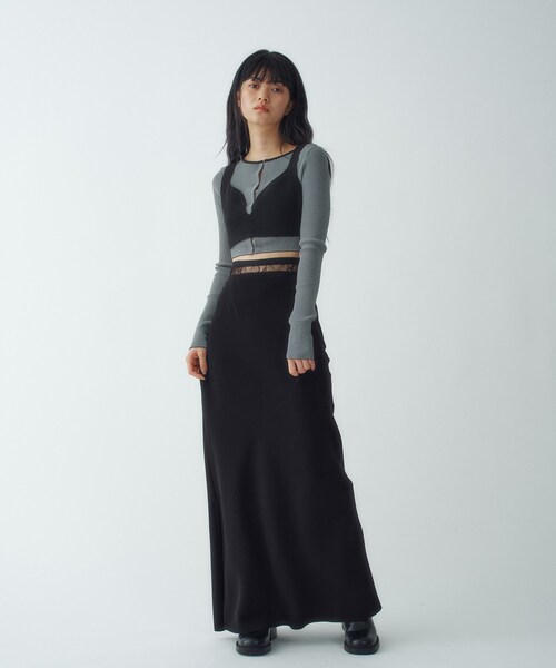 CODE A(コードエー)の「knit bra(ニット/セーター・レディース・ライトグレー/ブラック・00)」の3枚目の写真