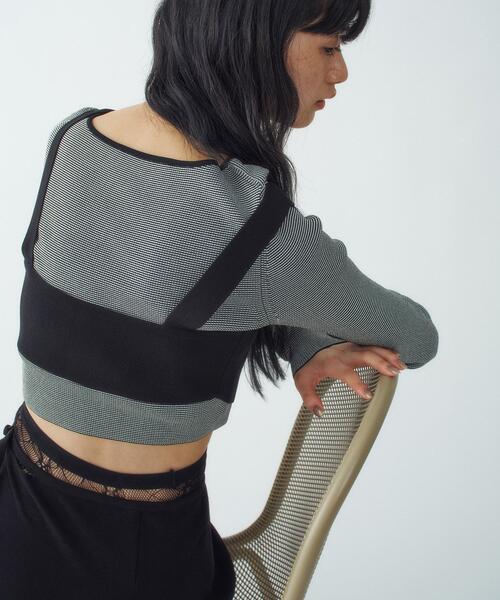 CODE A(コードエー)の「knit bra(ニット/セーター・レディース・ライトグレー/ブラック・00)」の4枚目の写真