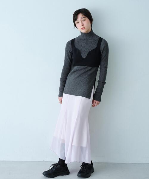 CODE A(コードエー)の「knit bra(ニット/セーター・レディース・ライトグレー/ブラック・00)」の5枚目の写真
