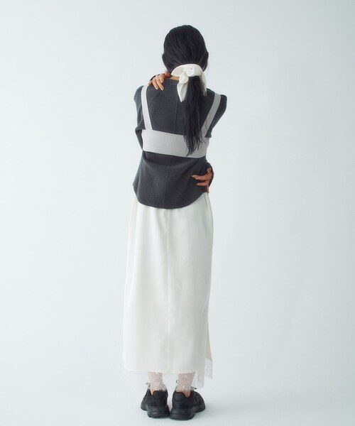 CODE A(コードエー)の「knit bra(ニット/セーター・レディース・ライトグレー/ブラック・00)」の7枚目の写真