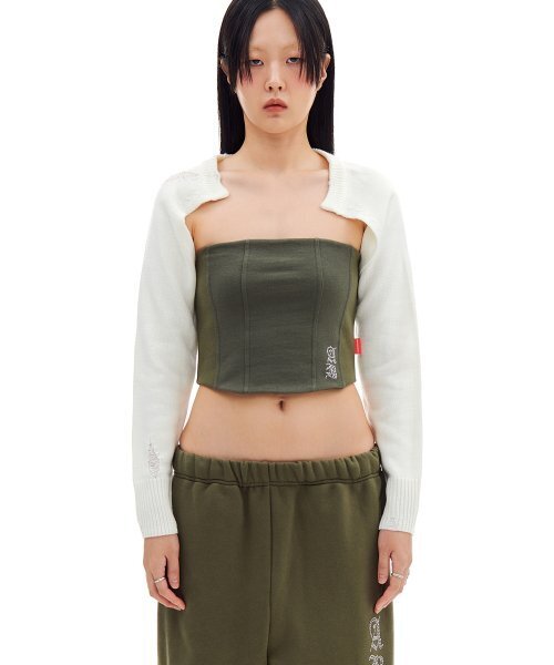 DAMAGE BOLERO CARDIGAN (IVORY)