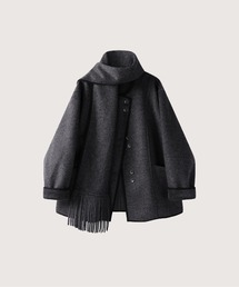 LA POMME jours（ラポミ・ジュール）の「Elegant One Tone Coat With Scarf（ノーカラーコート）」