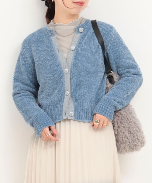 MICO COULIER(ミコクリエ)の「5G ラメモールカーディガン(カーディガン/ボレロ・レディース・ライトグレー/オフホワイト/サックスブルー・38)」の22枚目の写真