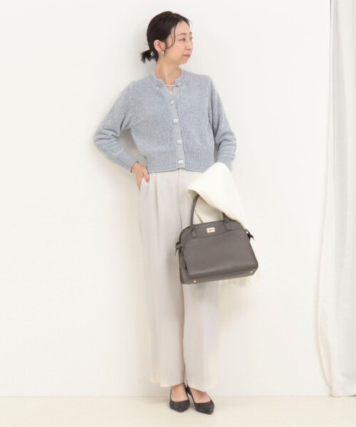 MICO COULIER(ミコクリエ)の「5G ラメモールカーディガン(カーディガン/ボレロ・レディース・ライトグレー/オフホワイト/サックスブルー・38)」の15枚目の写真