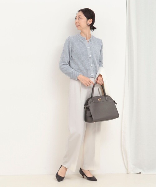 MICO COULIER(ミコクリエ)の「5G ラメモールカーディガン(カーディガン/ボレロ・レディース・ライトグレー/オフホワイト/サックスブルー・38)」の16枚目の写真