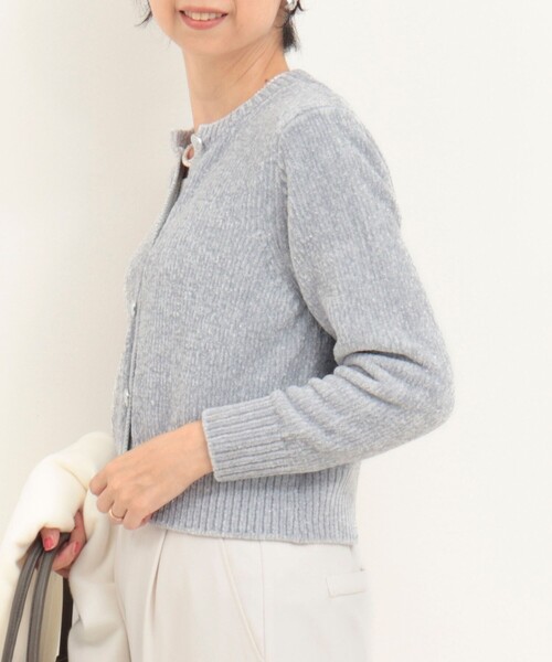 MICO COULIER(ミコクリエ)の「5G ラメモールカーディガン(カーディガン/ボレロ・レディース・ライトグレー/オフホワイト/サックスブルー・38)」の17枚目の写真