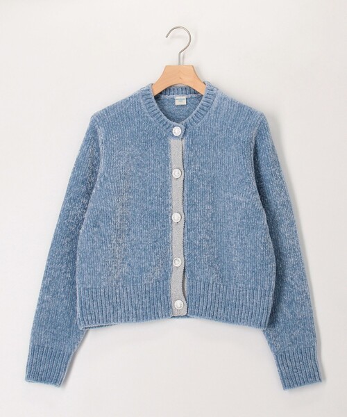 MICO COULIER(ミコクリエ)の「5G ラメモールカーディガン(カーディガン/ボレロ・レディース・ライトグレー/オフホワイト/サックスブルー・38)」の4枚目の写真