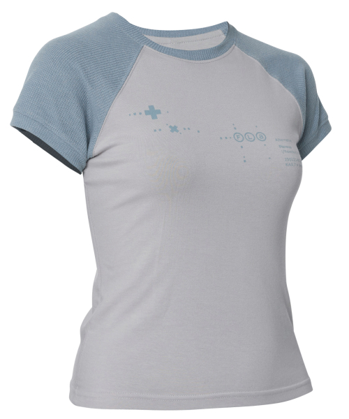 FLAREUP(フレアアップ)の「ムタ ワッフル ラグラン Tシャツ (FL-154_グレー&スカイ)(Tシャツ/カットソー・レディース・グレー・3/1/2)」の4枚目の写真