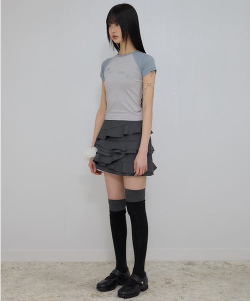 FLAREUP(フレアアップ)の「ムタ ワッフル ラグラン Tシャツ (FL-154_グレー&スカイ)(Tシャツ/カットソー・レディース・グレー・3/1/2)」の9枚目の写真