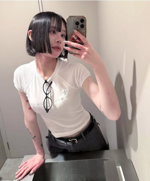 FLAREUP(フレアアップ)の「ムタ ワッフル ラグラン Tシャツ (FL-154_グレー&スカイ)(Tシャツ/カットソー・レディース・グレー・3/1/2)」の12枚目の写真