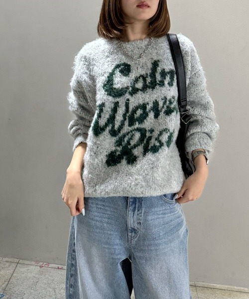 PBLIM(ページボーイリム)の「《UNISEX》ブークレロゴニット(ニット/セーター・レディース・グレー/ブラウン/ブルー・FREE)」の2枚目の写真