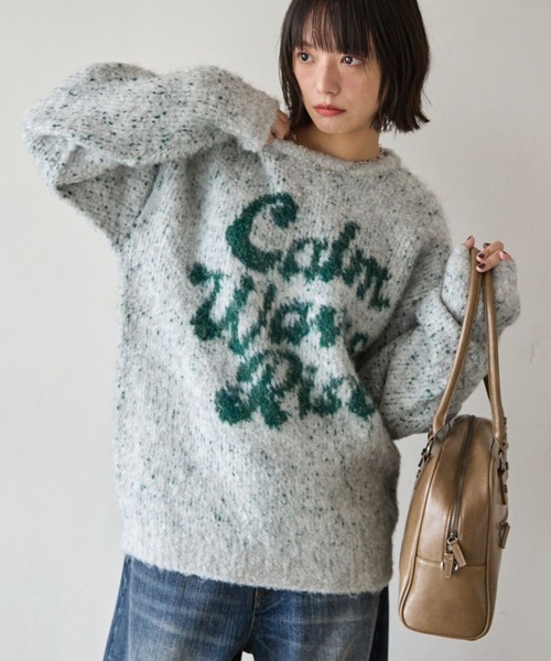 PBLIM(ページボーイリム)の「《UNISEX》ブークレロゴニット(ニット/セーター・レディース・グレー/ブラウン/ブルー・FREE)」の4枚目の写真