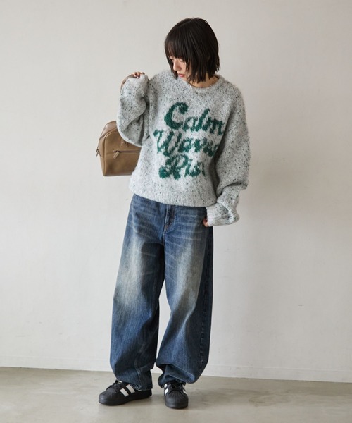 PBLIM(ページボーイリム)の「《UNISEX》ブークレロゴニット(ニット/セーター・レディース・グレー/ブラウン/ブルー・FREE)」の7枚目の写真