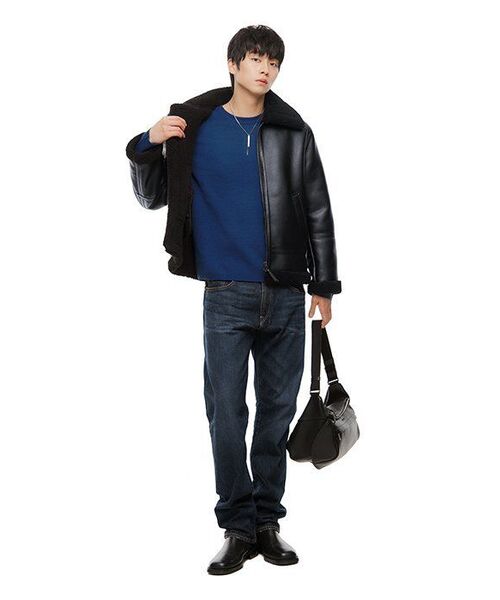 MUSINSA STANDARD（ムシンサスタンダード）の「ミニマルクルーネックニット[ブルー]（ニット/セーター・メンズ・その他・X-LARGE/XX-LARGE/SMALL/MEDIUM/LARGE）」の9枚目の写真