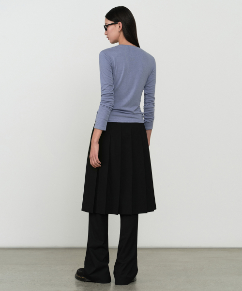 MUSINSA STANDARD WOMAN（ムシンサスタンダードウーマン）の「ウィメンズプリーツスカートレイヤードスラックス[ブラック]（スラックス・レディース・その他・34/32/30/31/24/25/26/27/28/29）」の3枚目の写真