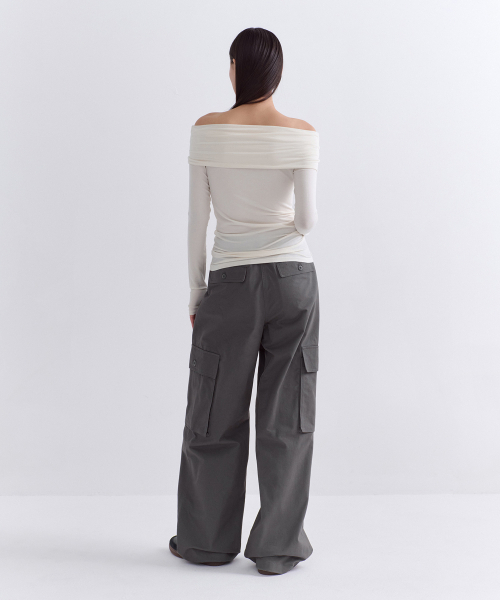 MUSINSA STANDARD WOMAN（ムシンサスタンダードウーマン）の「ウィメンズヘリンボーンワイドカーゴパンツ[グレー]（その他パンツ・レディース・その他・30/24/25/26/27/28/29）」の2枚目の写真