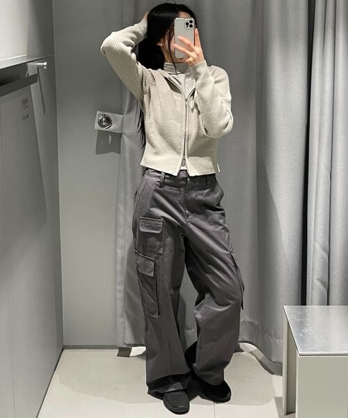 MUSINSA STANDARD WOMAN（ムシンサスタンダードウーマン）の「ウィメンズヘリンボーンワイドカーゴパンツ[グレー]（その他パンツ・レディース・その他・30/24/25/26/27/28/29）」の12枚目の写真