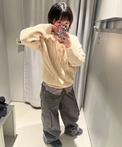 MUSINSA STANDARD WOMAN（ムシンサスタンダードウーマン）の「ウィメンズヘリンボーンワイドカーゴパンツ[グレー]（その他パンツ・レディース・その他・30/24/25/26/27/28/29）」の13枚目の写真