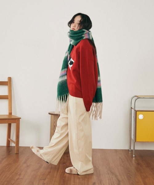 MERLOT(メルロー)の「アニマルジャガードニット(ニット/セーター・レディース・グレー/ブルー/レッド・FREE)」の18枚目の写真