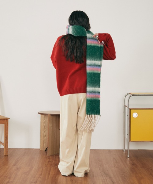 MERLOT(メルロー)の「アニマルジャガードニット(ニット/セーター・レディース・グレー/ブルー/レッド・FREE)」の19枚目の写真