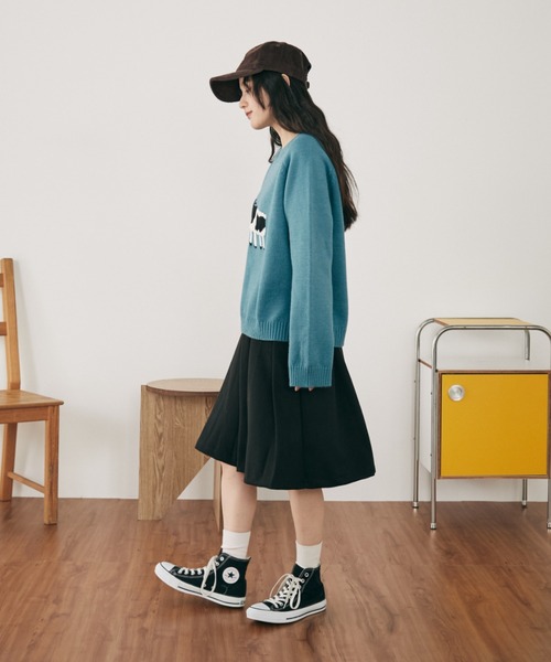 MERLOT(メルロー)の「アニマルジャガードニット(ニット/セーター・レディース・グレー/ブルー/レッド・FREE)」の8枚目の写真