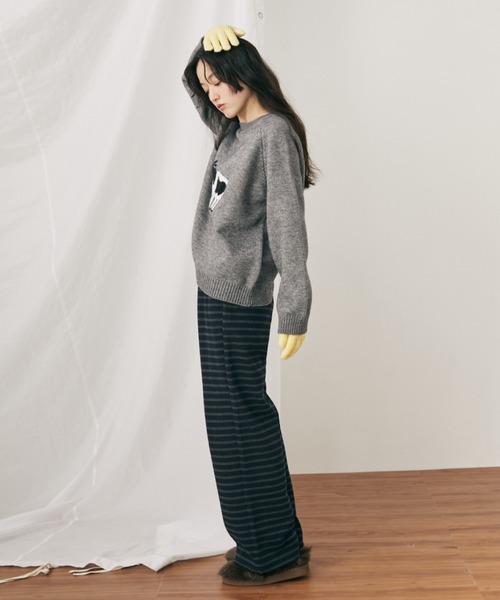 MERLOT(メルロー)の「アニマルジャガードニット(ニット/セーター・レディース・グレー/ブルー/レッド・FREE)」の5枚目の写真