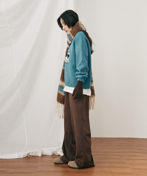 MERLOT(メルロー)の「アニマルジャガードニット(ニット/セーター・レディース・グレー/ブルー/レッド・FREE)」の14枚目の写真