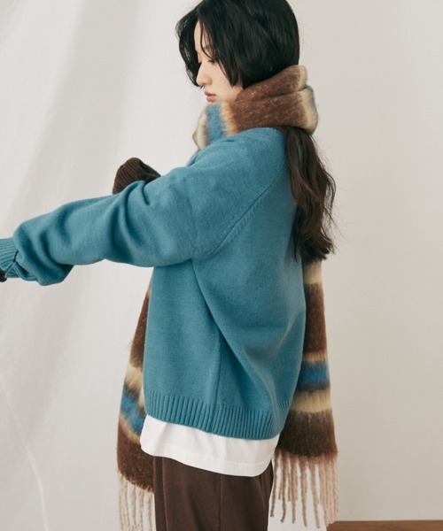 MERLOT(メルロー)の「アニマルジャガードニット(ニット/セーター・レディース・グレー/ブルー/レッド・FREE)」の21枚目の写真