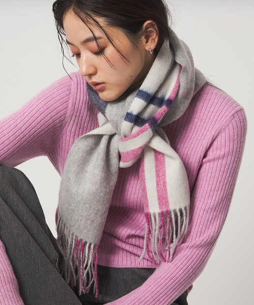 ウールリバーシブル チェックマフラー（マフラー）｜green label