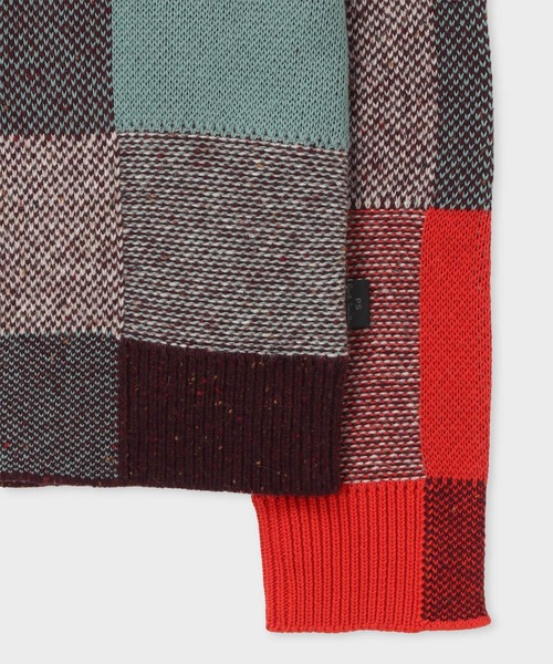 PS Paul Smith(ピーエスポールスミス)の「ブロークンチェック クルーネックニット / 252413 505Z(ニット/セーター・メンズ・ターコイズブルー/ネイビー・MEDIUM/LARGE/X-LARGE)」の4枚目の写真