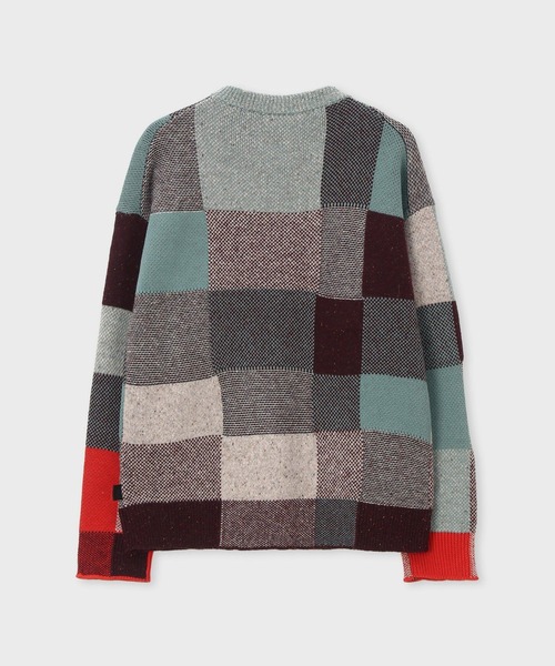 PS Paul Smith(ピーエスポールスミス)の「ブロークンチェック クルーネックニット / 252413 505Z(ニット/セーター・メンズ・ターコイズブルー/ネイビー・MEDIUM/LARGE/X-LARGE)」の5枚目の写真