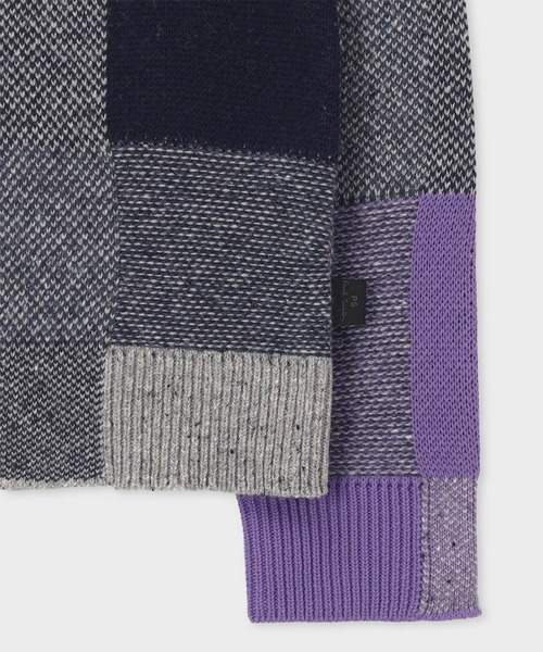 PS Paul Smith(ピーエスポールスミス)の「ブロークンチェック クルーネックニット / 252413 505Z(ニット/セーター・メンズ・ターコイズブルー/ネイビー・MEDIUM/LARGE/X-LARGE)」の7枚目の写真
