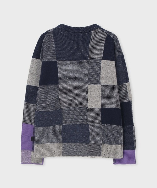 ブロークンチェック クルーネックニット / 252413 505Z（ニット