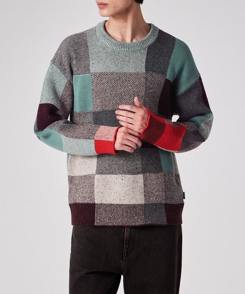 PS Paul Smith(ピーエスポールスミス)の「ブロークンチェック クルーネックニット / 252413 505Z(ニット/セーター・メンズ・ターコイズブルー/ネイビー・MEDIUM/LARGE/X-LARGE)」の10枚目の写真