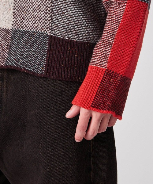 PS Paul Smith(ピーエスポールスミス)の「ブロークンチェック クルーネックニット / 252413 505Z(ニット/セーター・メンズ・ターコイズブルー/ネイビー・MEDIUM/LARGE/X-LARGE)」の12枚目の写真