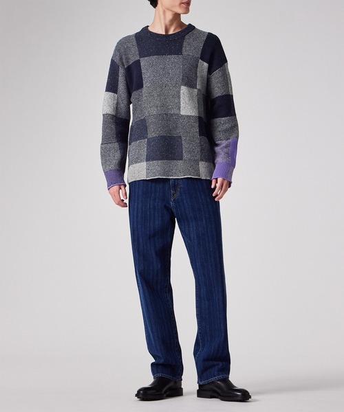 PS Paul Smith(ピーエスポールスミス)の「ブロークンチェック クルーネックニット / 252413 505Z(ニット/セーター・メンズ・ターコイズブルー/ネイビー・MEDIUM/LARGE/X-LARGE)」の13枚目の写真