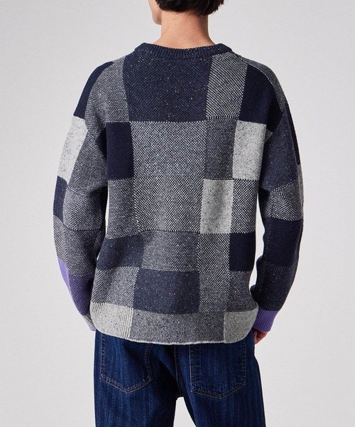 PS Paul Smith(ピーエスポールスミス)の「ブロークンチェック クルーネックニット / 252413 505Z(ニット/セーター・メンズ・ターコイズブルー/ネイビー・MEDIUM/LARGE/X-LARGE)」の15枚目の写真