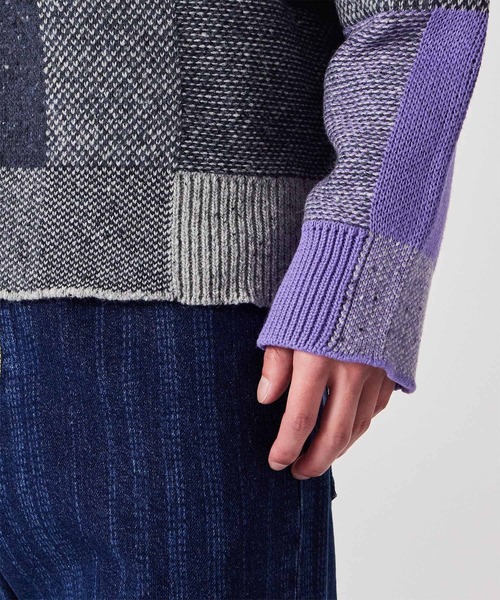 PS Paul Smith(ピーエスポールスミス)の「ブロークンチェック クルーネックニット / 252413 505Z(ニット/セーター・メンズ・ターコイズブルー/ネイビー・MEDIUM/LARGE/X-LARGE)」の16枚目の写真