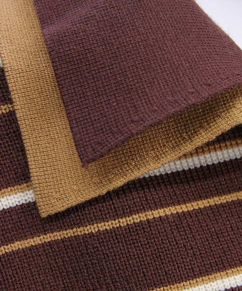 clear（クリア）の「レイヤード襟付きボーダーニットトップス［大人 カジュアル 着回し力抜群］≪AW新作≫（ニット/セーター・レディース・ブラウン/アイボリー/グレー・F）」の8枚目の写真