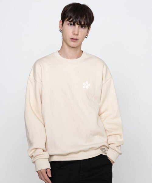 GRAVER（グレーバー）の「[ユニセックス]スモールライフロゴフラワースマイルスウェット_クリーム（スウェット・レディース・アイボリー・LARGE/MEDIUM/SMALL/X-LARGE）」の2枚目の写真